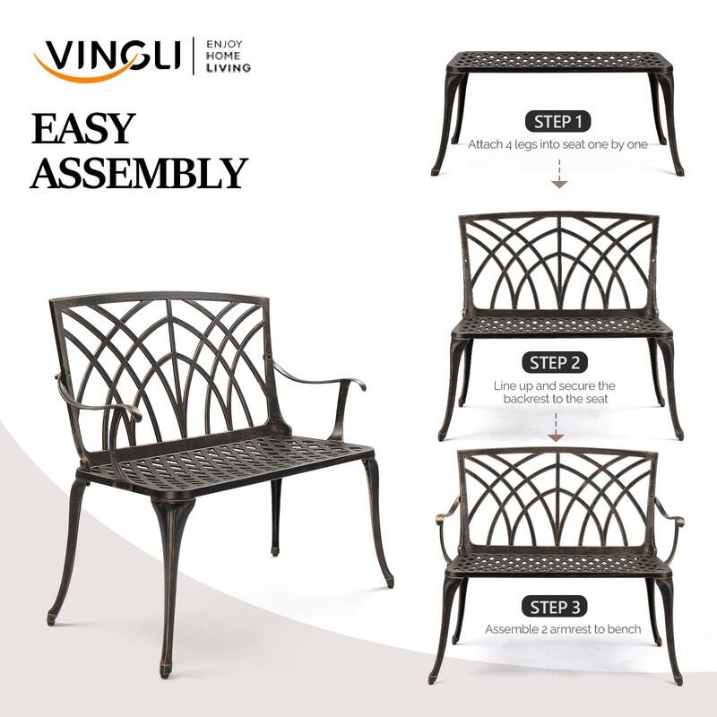 38in Outdoor Orchid Pattern Backrest Aluminum Ottoman