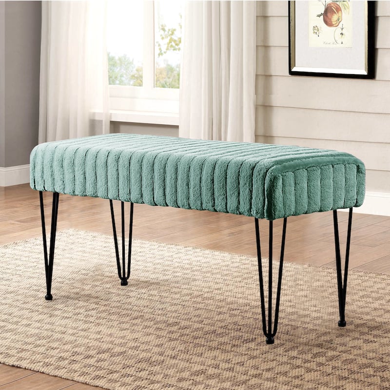 Serenta SuperMink Fauxfur Ottoman Bench - 46" x 16" x 22" - Eden
