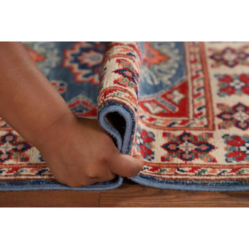 Blue Kazak Accent Rug Handmade Oriental Wool Carpet - 2'1" x 3'0"