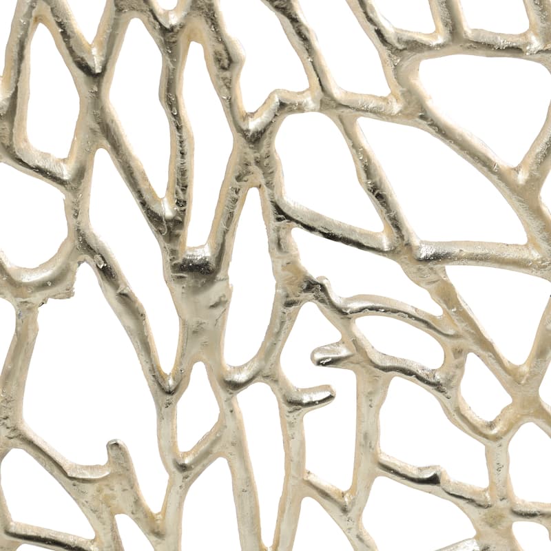 Aluminum Metal Abstract Coral Inspired Single Panel Fireplace Screen - Gold or Silver - Roche River Decor
