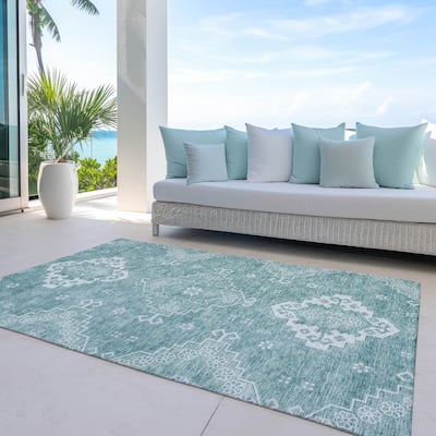 Machine Washable Indoor/ Outdoor Chantille Traditional Boho Rug