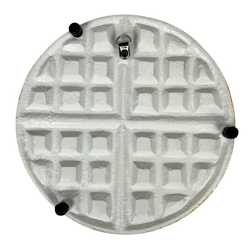 Zeckos Round Waffle Cast Iron Trivet 8" Kitchen Decor And Wall Hanging - 8 X 8 X 0.5 inches