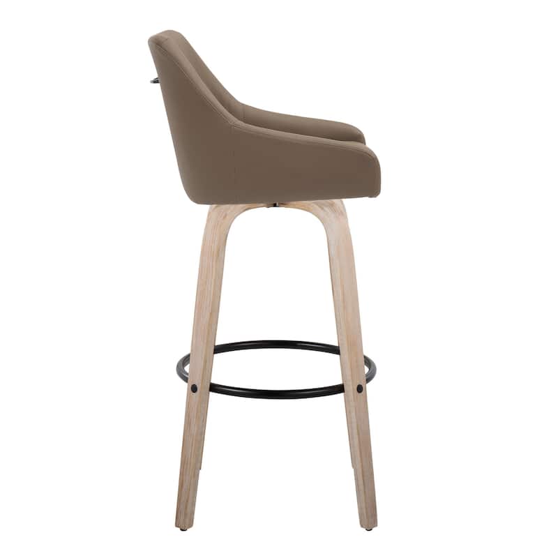 The Gray Barn Hadley 30" Fixed-Height Bar Stool with Bent Wood Legs & Round Footrest (Set of 2)