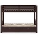 preview thumbnail 16 of 17, Twin Over Pull-Out Bunk Bed with Trundle, Solid Wood Twin Over Twin/Double Twin Bunk Bed with Ladder and Full-Length Guardrail