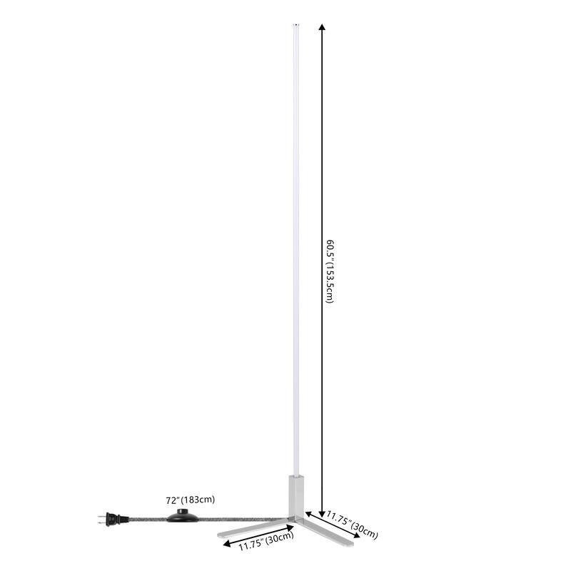 Malthe 60.5" Modern Contemporary Aluminum/Iron Integrated LED Post Floor Lamp, by JONATHAN Y
