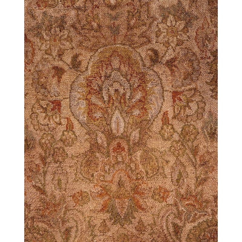 Overton Hand Knotted Wool Vintage Inspired Modern Contemporary Overdyed Brown Area Rug - 8' 2" x 10' 2"