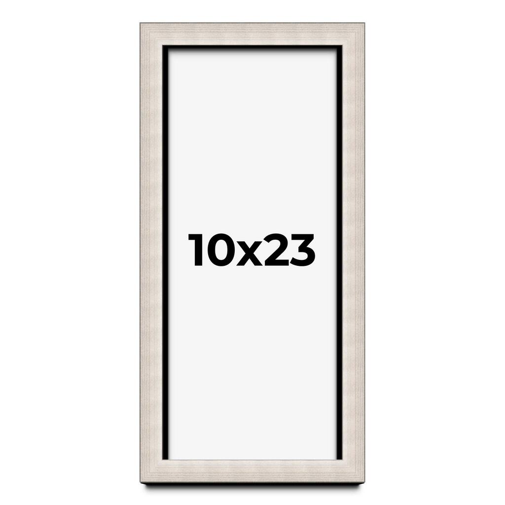 10x23 Shadow Box Frame Silver Real Wood Contemporary Shadowbox Display Frame UV Acrylic Front Acid Free Backing and Hardware