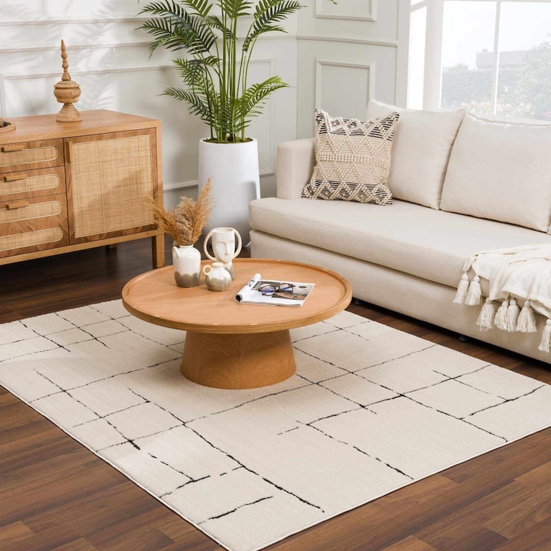 Hauteloom Koume Hallway, Kitchen Runner Rug - High Pile - Rose Cream - 2'8" x 7'3"