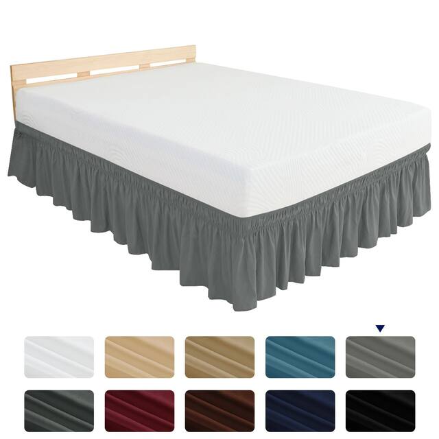 Subrtex Easy Fit 16-inch Drop Bed Skirts - King - Light Gray