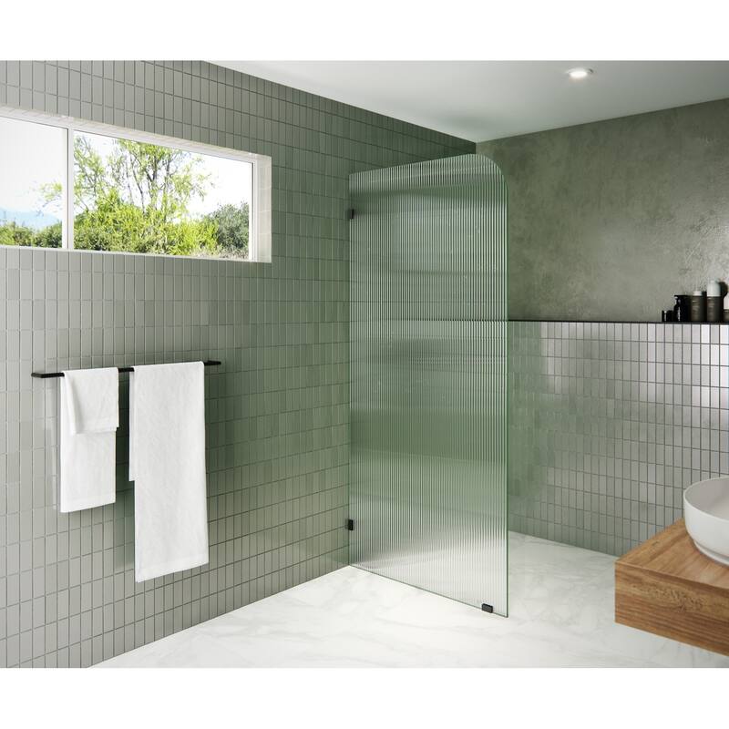 Glass Warehouse FL-RAD-34-L Aurora 78" High x 34" Wide Shower Screen