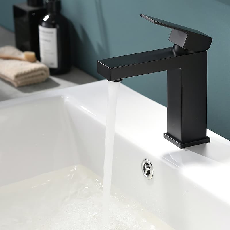 Modern Matte Black Single-handle Bathroom Sink Faucet
