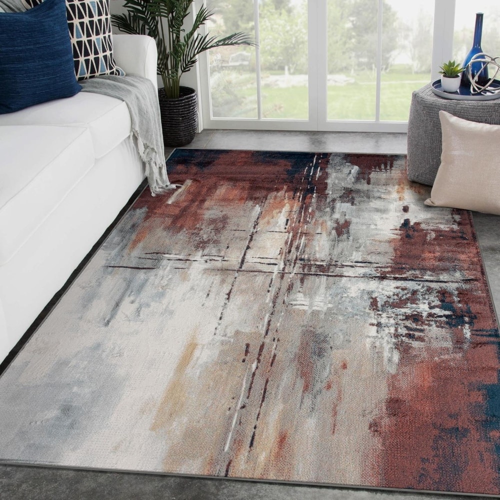 Luxe Weavers Distressed Modern Abstract Area Rug, Indoor Carpet