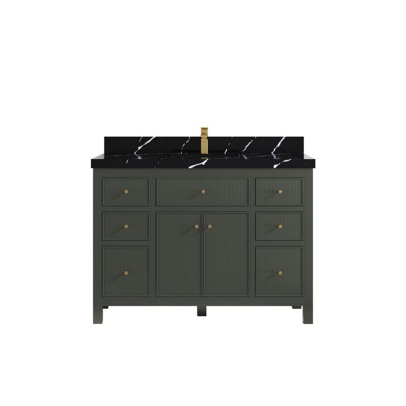 Willow Collections 48 in W x 22 in D Sonoma Free Standing Reeded Single Sink Bathroom Vanity with Countertop