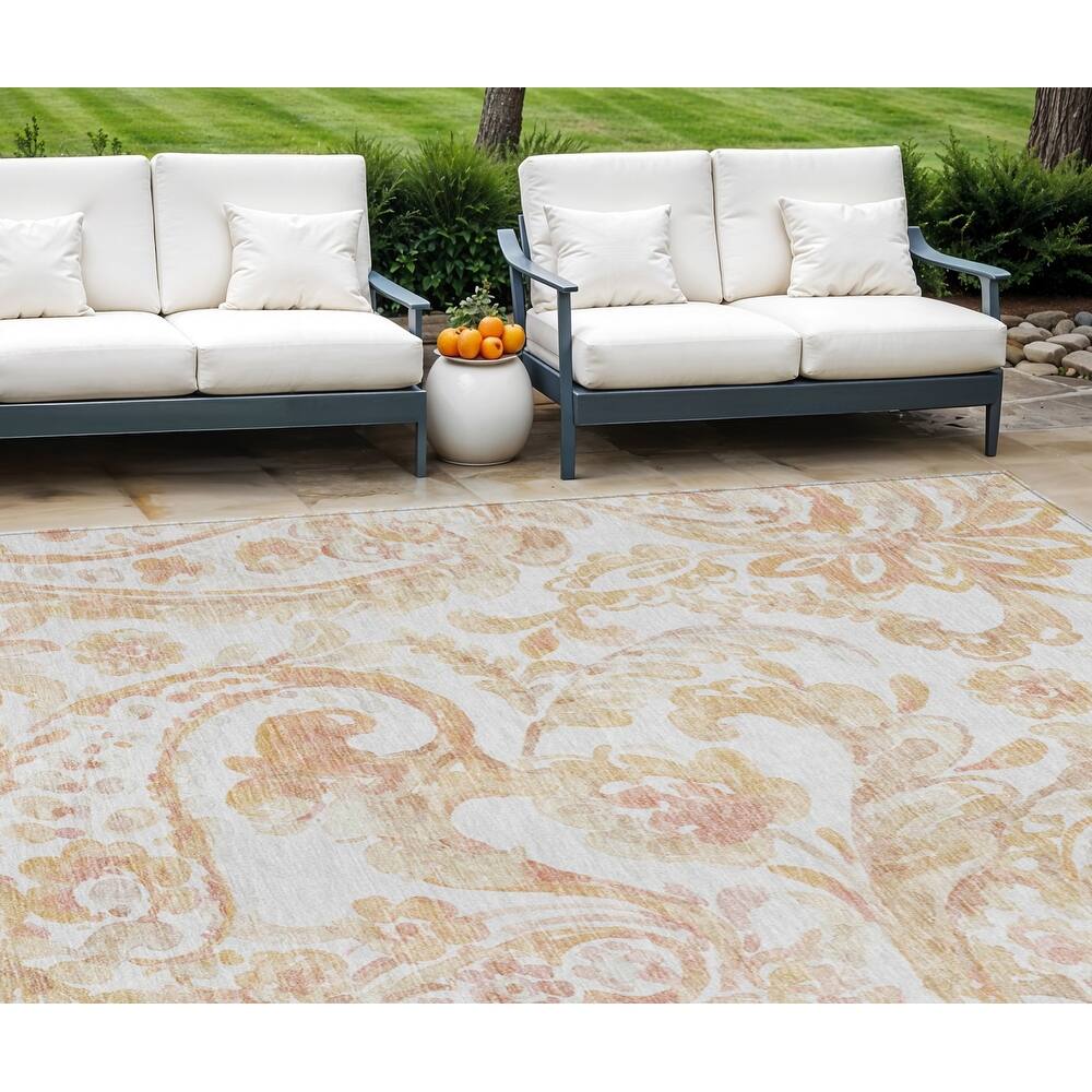 HomeRoots Paisley Transitional Rectangle Outdoor Rug