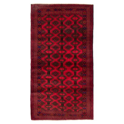 Teimani Red Rug 3'7" x 6'9" - 3'7 x 6'9