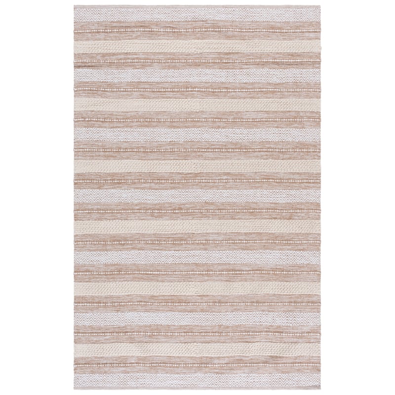 SAFAVIEH Handmade Montauk Robin Casual Cotton Rug - 4' x 6' - Beige/Ivory