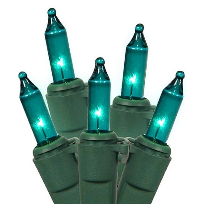 Overstockset Of 100 Teal Mini Christmas Lights Green Wire Dailymail