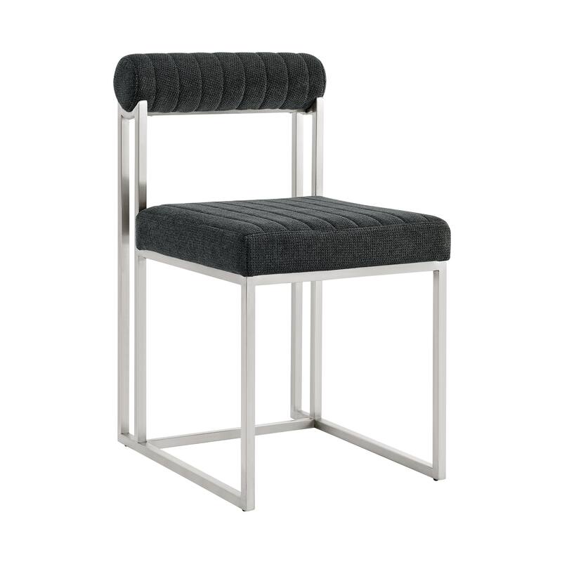 Kai Anastasia 7 Piece Rectangular Glass Dining Table Set with Metal Frame and Upholstered Chairs