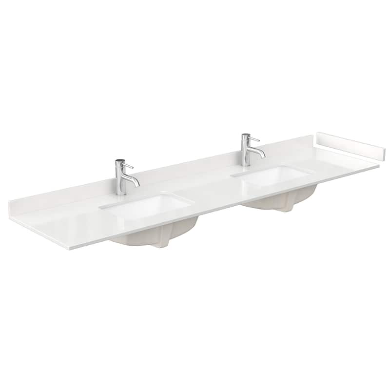 Strada 84-inch Double Vanity, Quartz Top, 70-inch Mirror