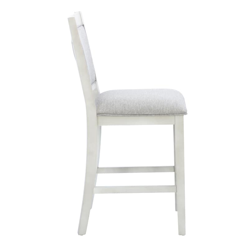 Mckee White Upholstered 25-Inch Counter Stool (Set of 2)
