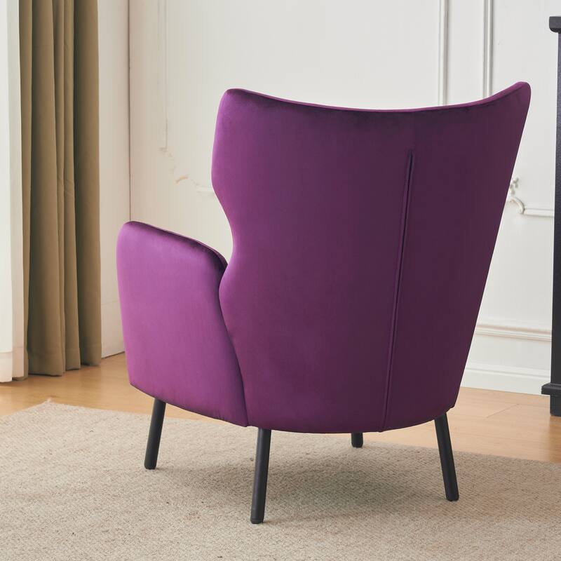 32" Wing Back Velvet Accent Chair