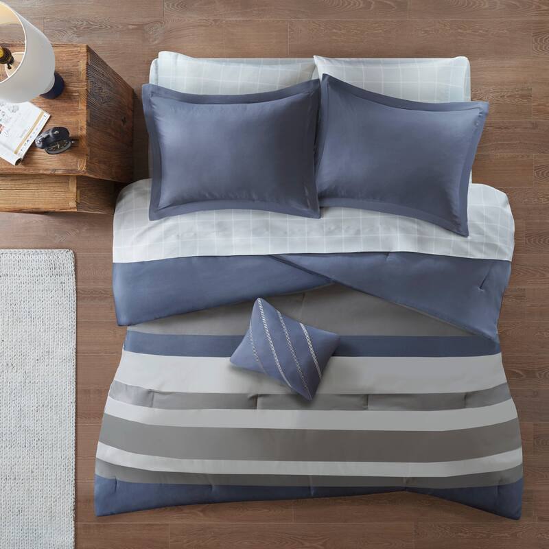 Intelligent Design James Striped Comforter Set with Bed Sheets