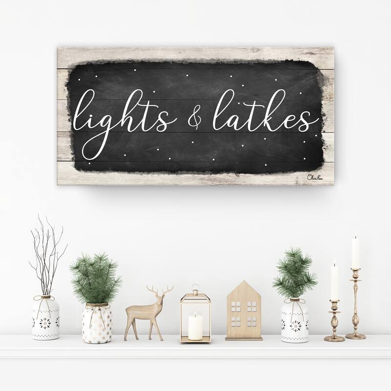 Ready2HangArt 'Lights & Latkes I' Hanukkah Canvas Wall Art by Olivia Rose