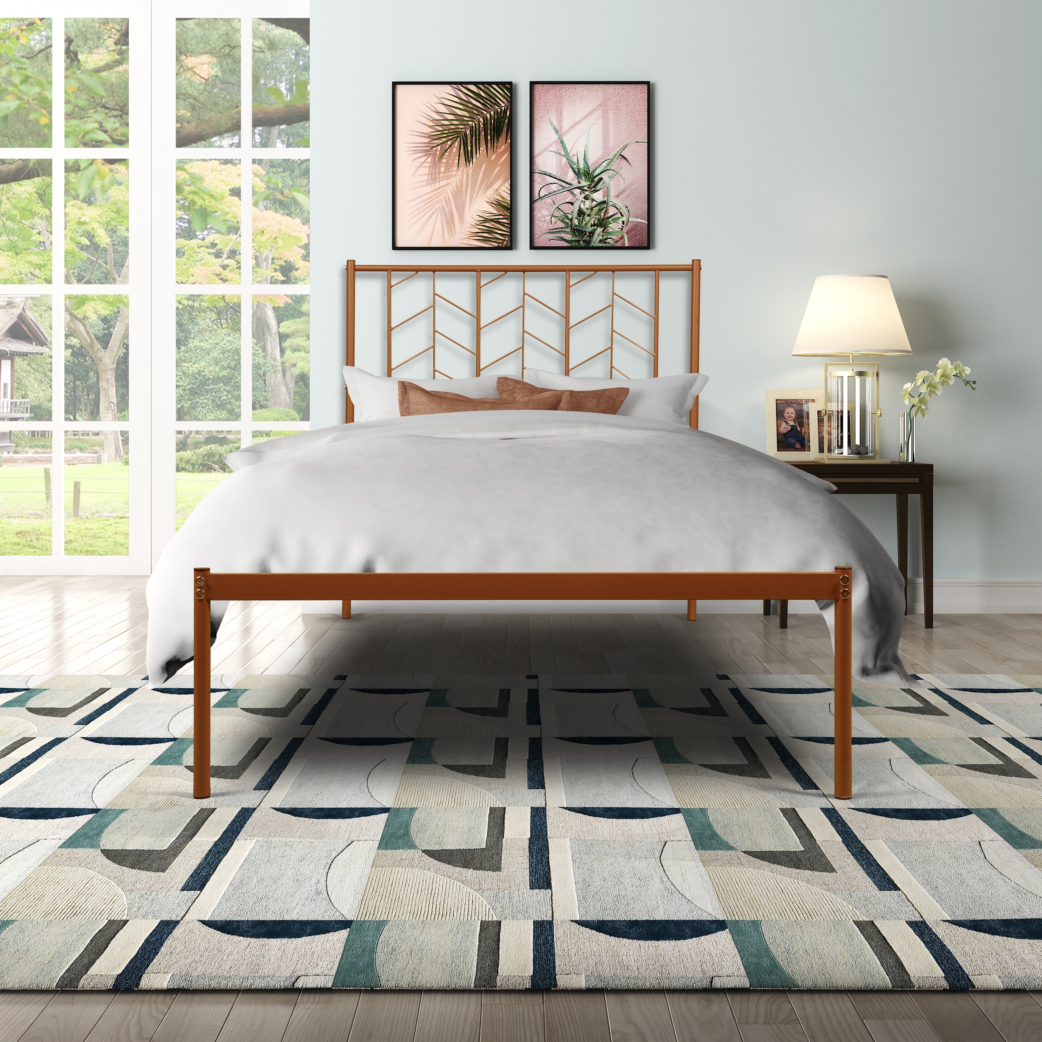 Vintage Look Queen Metal Bed Frame Elegant Design Adds A Spark Of Modern  And Timeless Style To Any Room - On Sale - Overstock - 36026924
