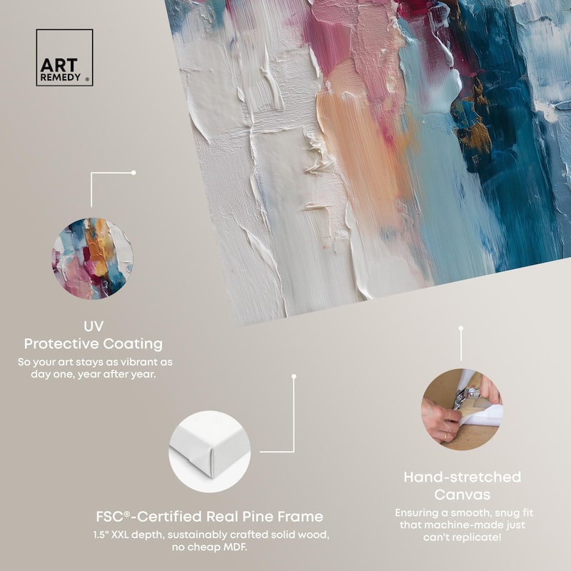 Petal Pink and Ocean Blue II Canvas by Art Remedy, Gallery Wrapped
