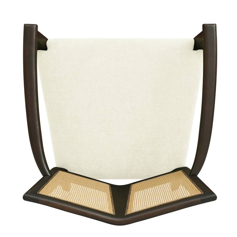 Wooden Dining Chairs Set of 2 Modern Fabric Upholstered Kitchen Chairs