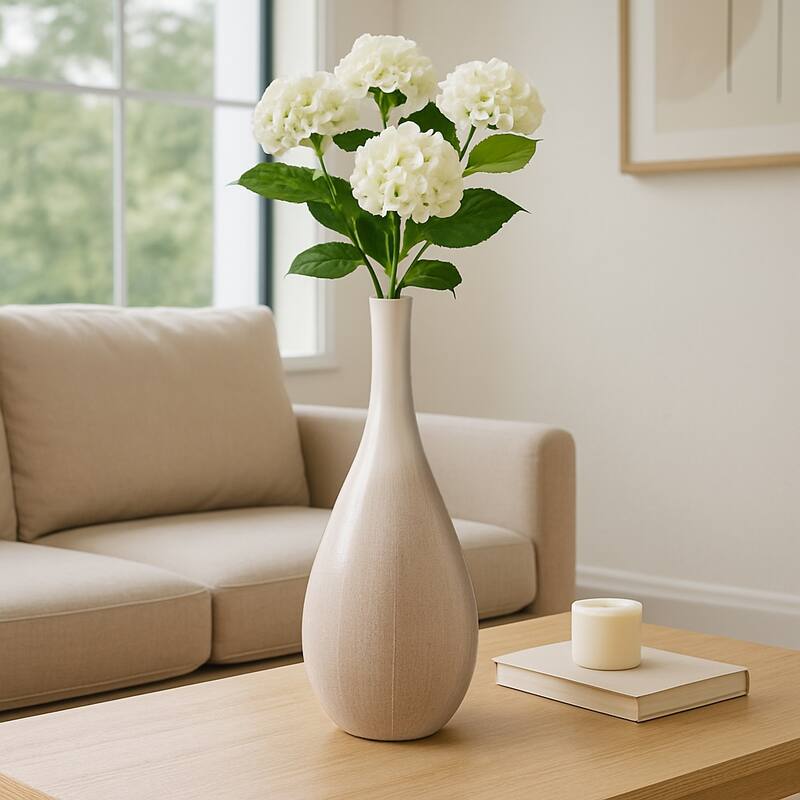 Sagebrook Home Valdiva Stoneware Vase - White, Novelty, Ombre, Elegant Home Accent in Stoneware Color