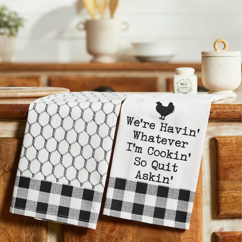 Down Home Whatever I'm Cookin Tea Towel Set of 2 19x28