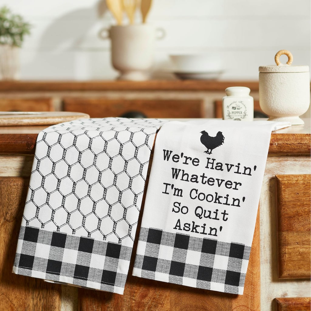 Down Home Whatever I'm Cookin Tea Towel Set of 2 19x28