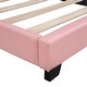 preview thumbnail 15 of 13, Upholstered Leather Twin Size Platform Bed with Rabbit Headboard