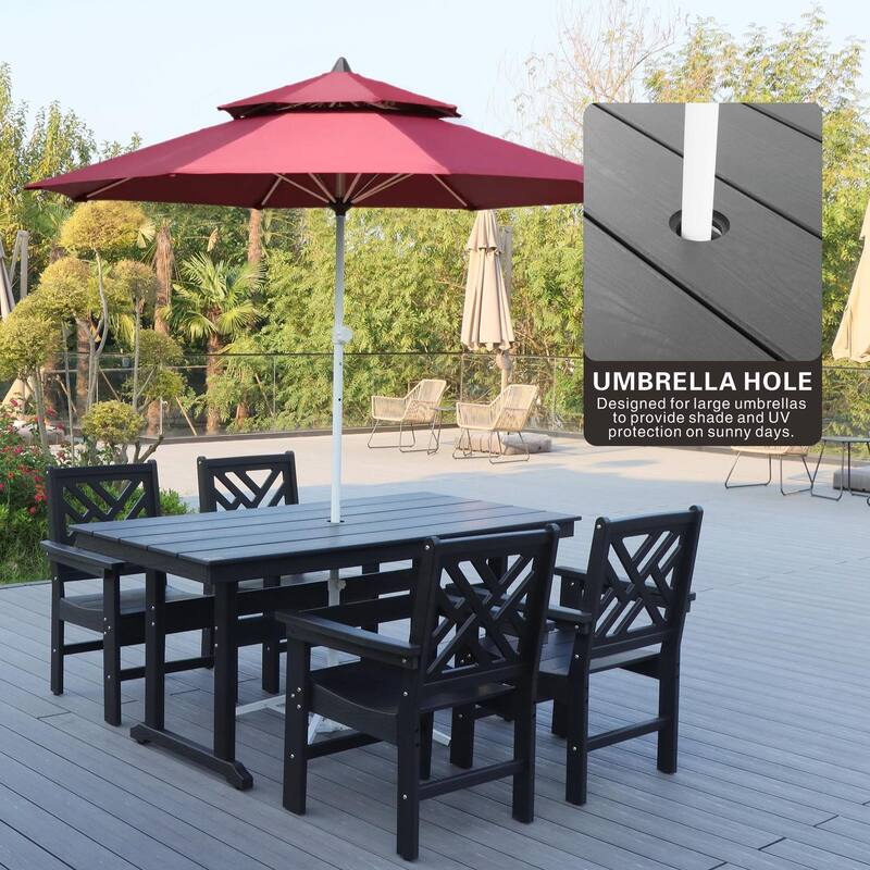 All-Weather HDPE Patio Set, Ergonomic Chairs, Easy Maintenance