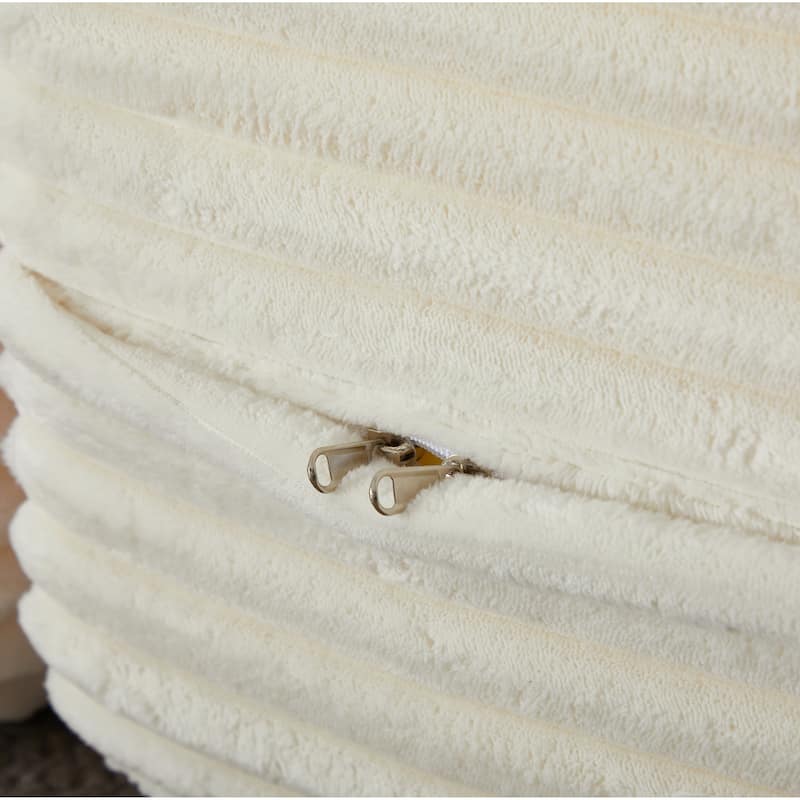 Full Size Floor Sleeper Sofa - 15" Folding Mattress, No Assembly Corduroy Sofa Bed with 2 Pillows
