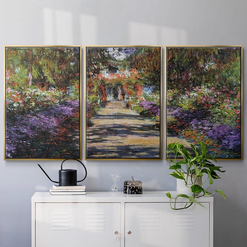Pathway in Monet's Garden at Giverny, 1901 - Multi Piece Framed Canvas