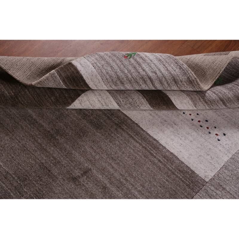 Hand Knotted Oriental 100% Wool Carpet Tribal Geometric Multi-Colored Gabbeh Area Rug - 7' 7'' X 5' 5''