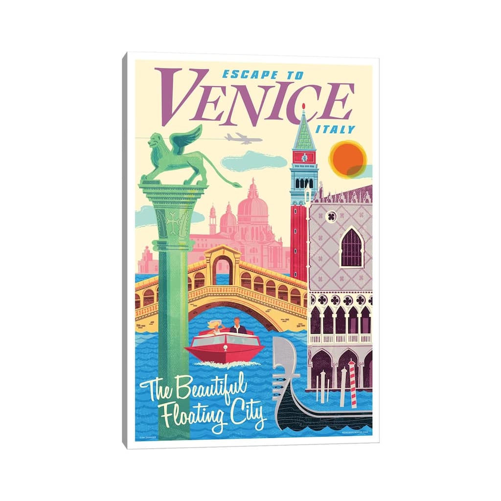 iCanvas "Venice Travel Poster II" by Jim Zahniser Canvas Print