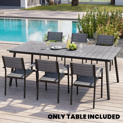 Patio Outdoor Table Dining Table Aluminum with Umbrella Hole