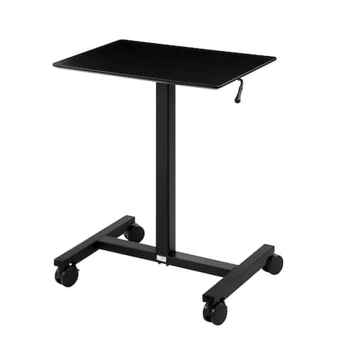 airLIFT 24.4" Gas-Spring Height Adjustable Sit-Stand Mobile Laptop Computer Desk Cart