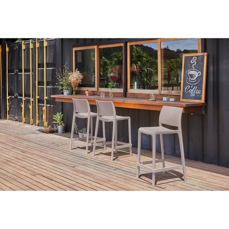 Sensilla Resin Stackable Counter-height Bar Stools, Set of 2