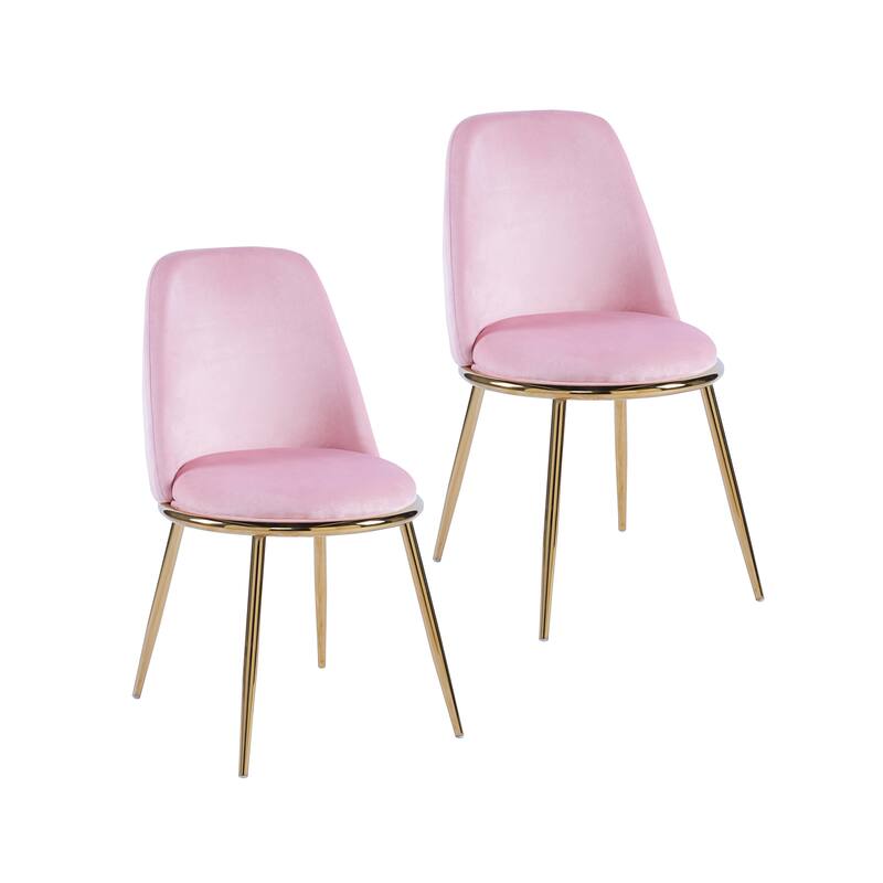 Porthos Home Dani Dining Chairs Set of 2, Velvet Upholstery, Gold Legs