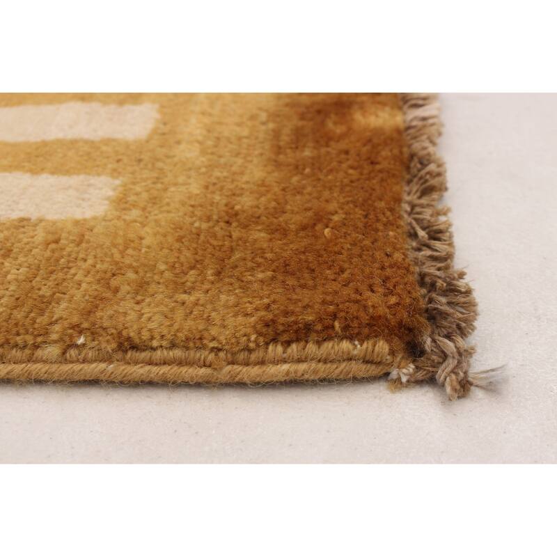 ECARPETGALLERY Hand-knotted Finest Peshawar Ziegler Gold Wool Rug - 4'0 x 6'0