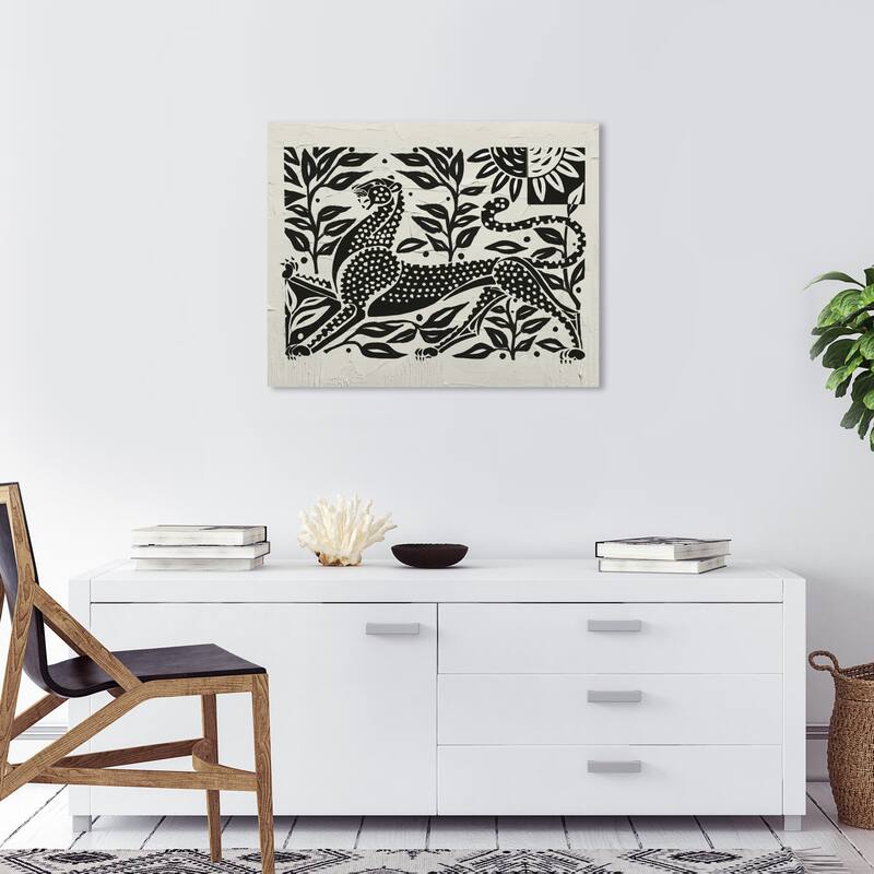 Wynwood Studio Canvas Animals Juggle Cat Imprint Black and Modern & Contemporary Wall Art Canvas Print - 20 x 24