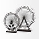 preview thumbnail 3 of 1, London Eye III Ferris Wheel Black Metal/Wood Accent Piece - 5.0L x 28.7W x 31.9H