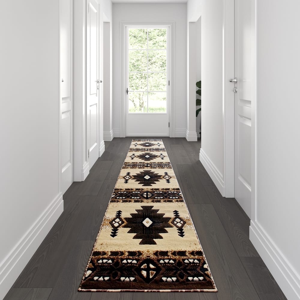 Traditional Southwestern Style Olefin Fiber Geometric Area Rug
