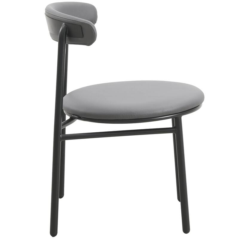Lume Modern Dining Chairs Polyester Fabric Seat with Steel Legs by LeisureMod