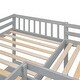 preview thumbnail 8 of 22, Twin L-Shaped Loft Bed with Desks, Gray