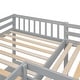preview thumbnail 8 of 22, Wood Twin Size L-Shaped Loft Bed with Ladder and 2 Built-in L-Shaped Desks, Gray